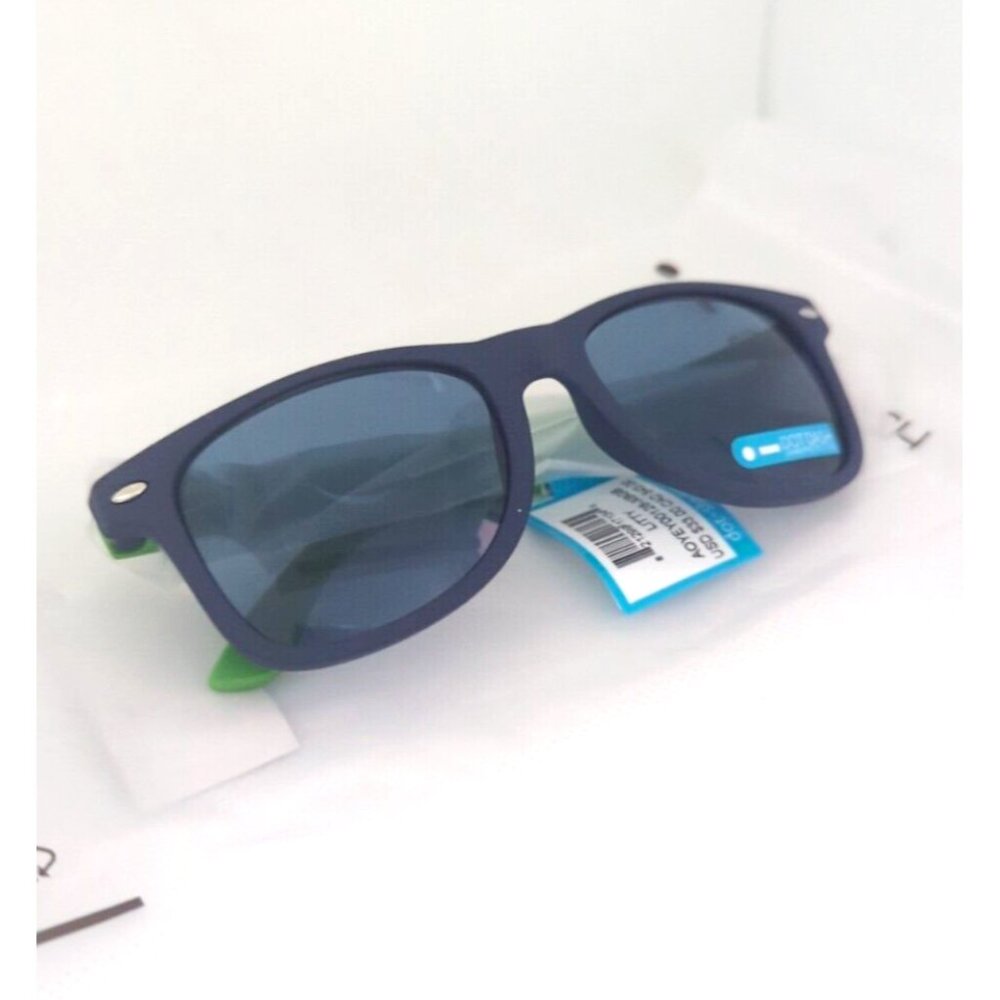 Dot Dash Litty‎ Unisex Sunglasses - Color Block Blue/Green